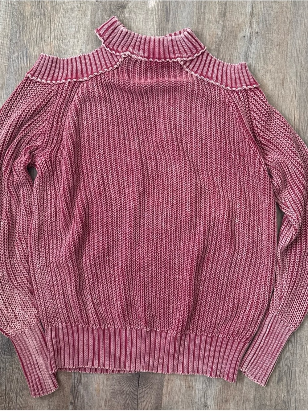 Free People Cold-Shoulder Knit Sweater in Dusty Rose